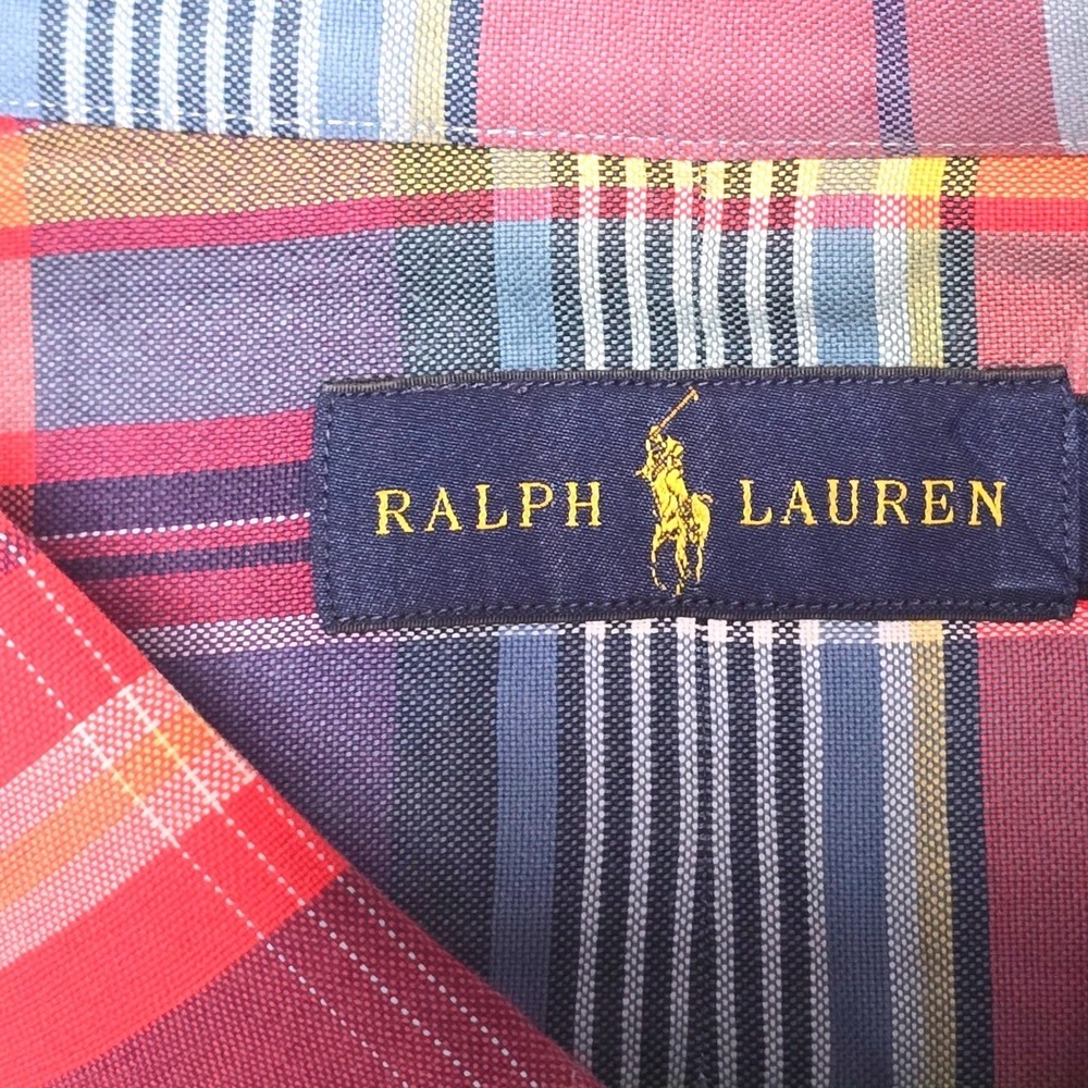 Ralph Lauren Plaid Button Down Shirt Men's XXL Long Sleeve Multicolor Logo - Picture 3 of 9